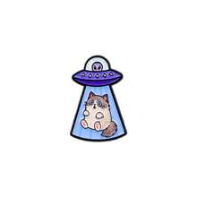Funny UFO Space Cat Lapel Enamel Pins And Brooches Badge Pins For Backpacks Bags Backpack Cool Decoration Friend For Gifts - Multicolor - View 17