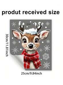 1pc Christmas Necklace, Snowflake, Deer, Window Sticker, Static Cling Sticker, Bedroom, Living Room, Home Decor, Display Window, Wall Decor, Beautification Sticker, Christmas Snowflake, Christmas Reindeer, Holiday Sticker - Multicolor - View 14