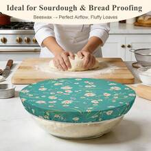 3 Pack Beeswax Bowl Covers Reusable (12 Inch Large),Bowl Covers For Bread Proofing,Elastic,Natural Beeswax Organic Cotton,For Sourdough Proofing,Large Containers&Food Storage - Green12inch - View 5