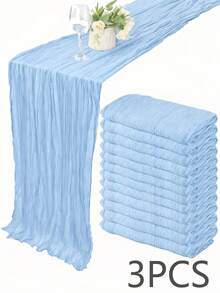 Runner da tavolo in garza di cotone, (60/90*180/300cm,45*275cm) colore unito, runner in garza stile boho per decorazione matrimonio, runner da tavolo romantico per matrimonio, festa di compleanno 10/3/1 pezzo - Runner da tavolo in garza - Visualizzare 105