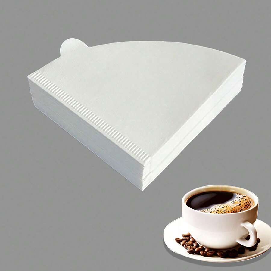 150 buah Filter Kopi V 60, Kertas Filter Kopi V 60, Filter Kertas Berbentuk Kerucut Mudah Digunakan Desain Terbaru Ukuran V02, Filter untuk Mesin Kopi Pour Over dan Drip - Putih - View 1