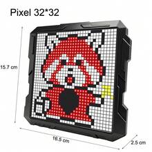 塗鴉動畫繪圖面板 LED 像素螢幕時鐘 RGB 夜燈 遊戲室裝飾 DIY 創意像素禮物 24x48 - 黑色 - 查看 12