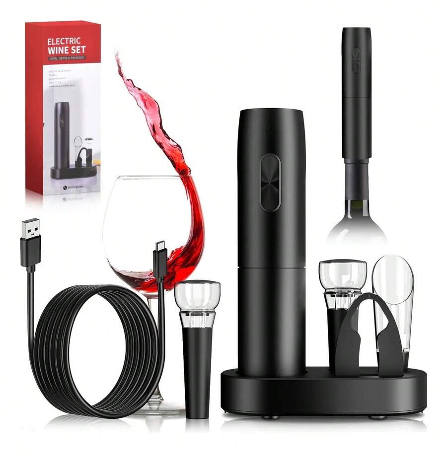 Electric Wine Bottle & Can Openers - Black - View 1