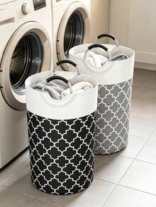 Extra Large High Quality Laundry Basket With Soft Padded Handles - Fabric Laundry Hamper, Foldable Round Basket, Suitable For Various Room Types, Casual Style Clothes Storage Box, Laundry Accessories, Laundry Basket, Space Saving - View 9