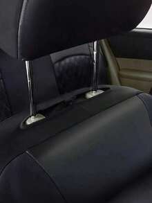 4/8/13pcs Double Stitch Quilted PU Leather Car Seat Covers, Includes Leather Steering Wheel Cover, Armrest Pad And Shoulder Pad, Car Interior Accessories - Multicolor - View 6