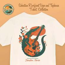 Folk Guitar Gator, Sebastian Riverfront Vape And Taphouse T-SHIRT - 白色 - 查看 1