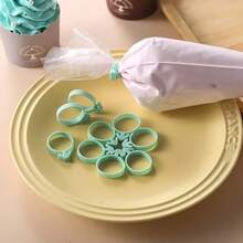 8/16pcs Reusable Silicone Piping Bag Ties, Piping Bag Clips, Suitable For Cookies, Cupcakes, Dessert Decoration Bags, Kitchen Gadgets, Baking Tools - Multicolor - View 8