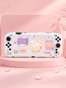 Xingji Switch2 (2025) 遊戲主機保護殼，Y2K 風格，卡通像素貓插圖圖案，適用於 Switch NS/Switch OLED/Switch Lite，TPU 軟殼，通用保護套，Switch 控制器保護殼，Switch 遊戲配件，適用於 遊戲控制器收納袋，防摔、防滑、防刮，美觀，家庭與朋友的最佳選擇 - 查看 21