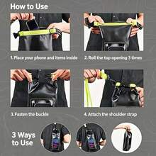 Adjustable Strap Transparent Window Waterproof Bag, Portable Touchscreen Phone Waterproof Storage Pouch, Suitable For Beach, Swimming, Kayaking, Rafting (Random Color) - 2L Waterproof Bag - View 6