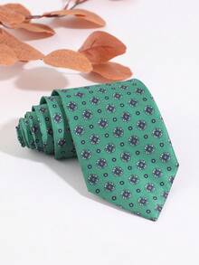 1PC Men's Fashion Casual Versatile Vintage Small Coin & Flower Pattern Tie, Suitable For Daily Wear, Shopping, Business, Party, Banquet, Dating - Multicolor - View 14