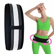 Adjustable Tight Waist Belt With Hook And Loop, Suitable For Yoga, Pilates, Home Workout, Fitness, Can Protect Waist - Black - View 3