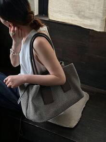 2026 New Large Capacity High-Quality Exquisite Woven Handbag Unique Design Non-Duplicated Versatile Office Commute Shoulder Bag For Women - Green - View 3
