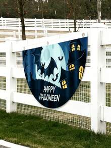Creative Printed Halloween Semi-Circle Fan-Shaped Hanging Banners, Outdoor Fence Porch Party Venue Decoration Props, American Yard Atmosphere Decor, Holiday Gift For Family - Multiple Styles - View 16