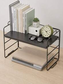 Iron Single-Layer Desktop Storage Rack, Desk Bookshelf, Organizer Shelf, Minimalist Office Desk Bookshelf, Small Iron Desktop Storage Rack, Bookshelf With Guardrail, Suitable For Office, Dorm, Kitchen Counter, Bathroom And Bedroom Storage, Can Be Used As Bookshelf, Spice Rack, Cosmetic Storage Rack And Desktop Organizer, Suitable For Students, Office Workers And Home Use, Essential For Office And Dorm, Perfect Choice For Back To School, Teacher's Day, Holiday Gifts - Multicolor - View 5