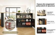 Sideboard Roterar 360° Svart - Multifunktionell Förvaring - Svart - Visa 6