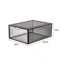 Shoe Box, Magnetic Adsorption Door, Transparent Panel, Six-Sided Hard Shell, Suitable For Children's Shoes, Low-Top Shoes, 33.5x25x14cm, Stackable Transparent Shoe Box, Display Storage Box, Plastic Transparent Drawer-Style Shoe Box, Shoe Cabinet, Standalone Placement, Suitable For Office And Home Display And Storage, Shoe Box, Transparent, Black - View 12