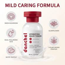 danche Toner Wajah Lembut dan Melembapkan dengan Tekstur Susu Krim, Nyaman di Kulit, Toner Serbaguna untuk Membersihkan dan Pra-Perawatan, Diperkaya dengan Ekstrak Botanikal dan Bahan Pelembap untuk Perawatan Wajah Sepanjang Musim - Putih - View 8