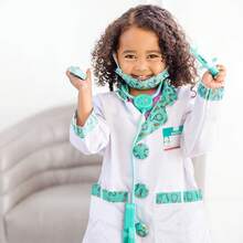 Melissa & Doug Doctor Role Play Costume Set, Pretend Play Dress Up Set (8 Pieces), Includes Stethoscope, Coat And Accessories, Suitable For Children 3 Years And Up - Doctor Costume - View 8