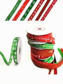 10 Yardas/Rollo Cinta de Envoltura de Regalo Navideña con Acabado Acanalado y Lámina Dorada, Cinta de Sellado de Decoración Navideña, Adecuada para Fiesta Navideña, Decoración de Cajas de Regalo de Repostería, Decoración Navideña, Envoltura de Regalos para Fiesta Navideña - Talla única - Ver 3