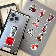 FIFA 50pcs Cristiano Ronaldo Football Stickers, Football Player Portrait, #7 Jersey And Celebration Action Stickers, Suitable For Scrapbook DIY Crafts - Multicolor - View 11