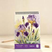 Professional Blank A4 Watercolor Sketchbook, Spiral Bound Flip Cover Drawing Notebook, Plain Art Paper Pad, Back To School Painting Accessory,1pc - Multicolor - View 8