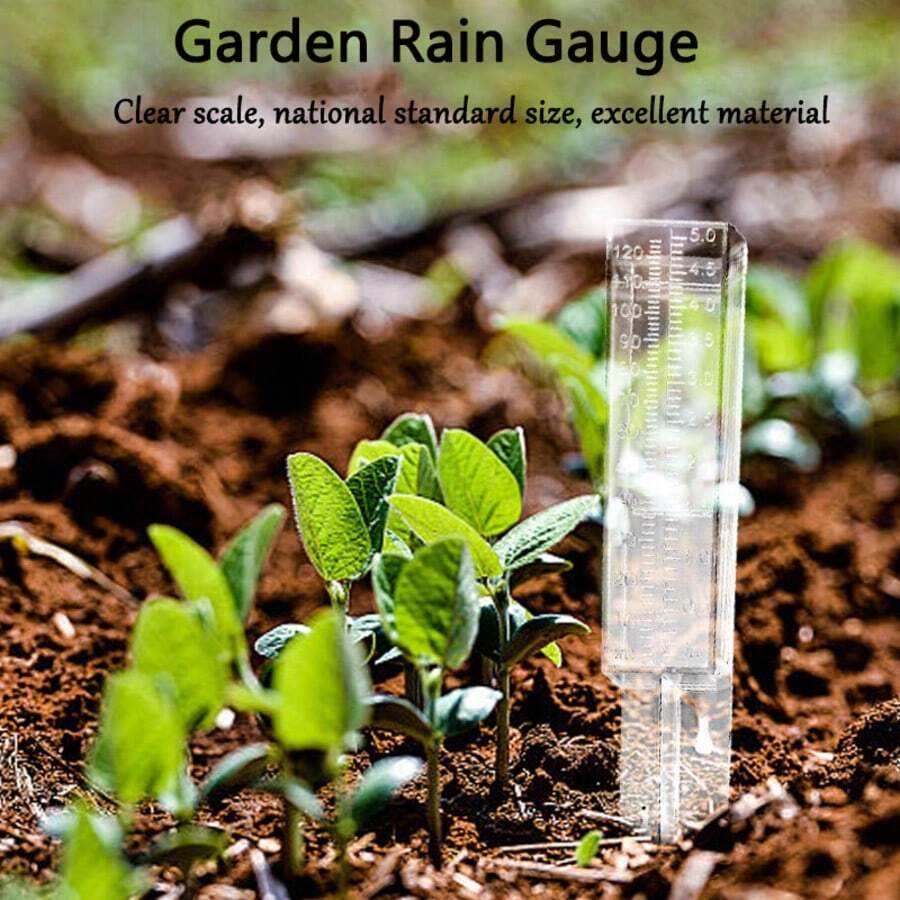 9.81 英吋防凍雙刻度雨量計，120mm/5.0英吋雙刻度，適合戶外花園庭院，耐候塑料材質 + 放大讀數，花園、草坪、農場，精確雨量測量工具