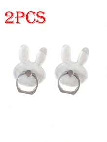 6pcs/5pcs/4pcs/3pcs/2pcs Dudukan Ponsel Transparan Kartun Lipat dengan Cincin Penahan, Bentuk Hewan, Bulat, Bunga - beraneka warna - View 49