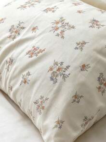 1 pièce Taie d'oreiller 100% coton, Taie d'oreiller à imprimé floral petit, Teintes chaudes de Maillard brun clair, Taie d'oreiller minimaliste japonaise unie, Taie d'oreiller douce et respirante neutre, Sans insert d'oreiller inclus, Décoration de chambre à coucher minimaliste Twin Full Queen King - Multicolore - Voir 8