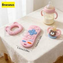 Bneseus 1pc Cartoon Remote Control Shaped Baby Teething Toy, Peanut Design Silicone Sensory Soothing Toy, Soft Silicone Material Newborn Teether, Suitable For Boys And Girls Halloween Gift, Small Gift To Put In Christmas Stocking - Remote-controlled Teething Toy - View 2