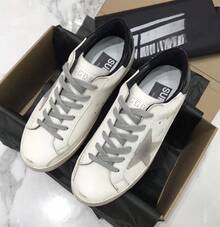 Alte schmutzig weiße Schuhe Sterne flach lässig höhenverstärkend große Skate-Schuhe vielseitig kombinierbar Paarschuhe - Grauer Stern, schwarzer Schwanz - Übersicht 2