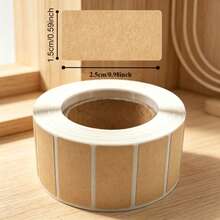 1 Roll (800pcs) Kraft Paper Self-Adhesive Labels, Thick And Textured With Smooth Writing. Features Built-In Adhesive For Worry-Free Application, Clear Handwriting That Resists Smudging. Ideal For Packaging Marking, Object Classification - Multicolor - View 4