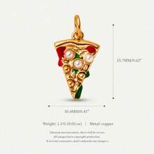 1pc Picnic Snack Pendant Charm, K-Style, 14K Gold Plated Copper Material, Suitable For Daily DIY Handmade, Decorative Earring Embellishment, Factory Semi-Finished Product Production And Other Scenarios - Multicolor - View 8