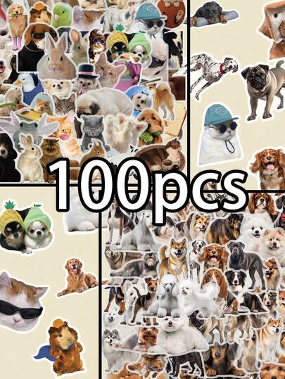 100 Buah Stiker Hewan Peliharaan Ras Anjing – Cocok untuk Dewasa, Ideal untuk Kalender, Buku Harian, Gitar, Pesta, Kemasan, dan Dekorasi. Perekat Mandiri dan Sempurna untuk Pecinta Perjalanan. Stiker Dekoratif.