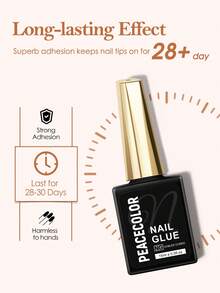 PEACECOLOR UV Cured Nail Glue For Press‑On Nails, Soak‑Off Strong Adhesive Fake Nail Gel Glue, Long‑Lasting Waterproof, Easy Application For Beginner Home DIY & Professional Salon Manicure - Multicolor - View 4