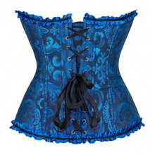 1pc Women's Jacquard Court Style Bodysuit, Outerwear Waist-Cinching Tummy-Control Top, Suitable For Party And Banquet Outfits - Royal Blue - View 5