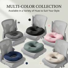 1pc Ergonomic Donut Seat Cushion For Office Chair | Hip And Lumbar Support Pillow, Postpartum Friendly, Suitable For 10 Hours Sitting, Driving And Office Work | Machine Washable Polyester, Modern Comfortable Design, Durable Soft Material - 1PC - View 2