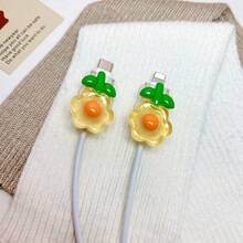 2 buah Pelindung Kabel Pengisi Daya Ponsel Motif Bunga, Mencegah Kerusakan Kabel Pengisi Daya, Pelindung Kabel Pengisi Daya Universal - MultiWarna - View 3