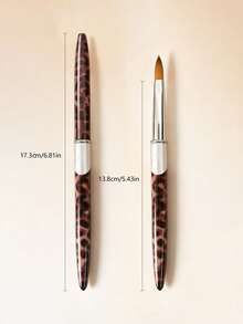 Leopard Print Handle Nail Brushes, Multi Sizes Crystal Nail Pens With Protective Caps - Multicolor - View 4