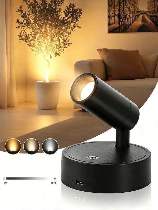 1pc LED Home Decor Wall Light, Bedside Reading Light, 3 Lighting Modes, Magnetic Mounting Design, Bedroom Decor Wall Light, Wireless Charging Wall Light, Magnetic Spotlight USB Floor Lamp, Bedroom Wall Design