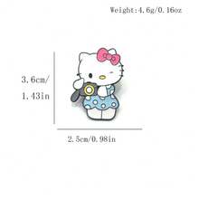 SANRIO 1件裝可愛卡通三麗鷗胸針，萬聖節與聖誕節金屬徽章，Hello Kitty胸針，甜美柔美貓咪合金包包配件針 - 彩色 - 查看 2