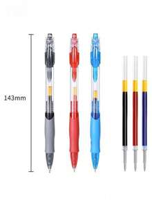 Retractable Gel Ink Ballpoint Pen Set Black/Red/Blue Ink Ballpoint Pens Black Exam Use Suitable For School, Office And Home Business Back To School - Sets - View 4