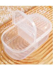 1/2pcs Double Layer Mesh Food Storage Boxes, Minimalist Transparent Storage Containers, Suitable For Kitchen, Summer Beach Party, Food, Camping, Organization, Room Decor, Kitchen Supplies. - White - View 3