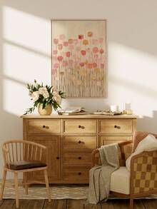 1pc Frameless Vintage Japanese Floral Abstract Wall Art Dorm Gift - Multi-color - View 5