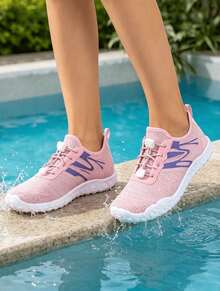 Women Lightweight Beach Shoes Quick Dry Water Shoes Barefoot Aqua Socks For Swimming Pool Beach Surfing Sock Shoes Sneakers Breathable Perfect For Yoga Training And Daily Wear Portable Easy To Carry - Pink - View 4