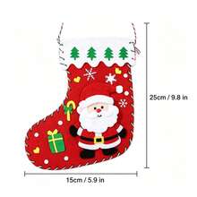 Christmas Non-Woven Fabric Christmas Stocking DIY Handmade Craft Kit, Hand-Sewn Holiday Gift Storage Hanging Decor Set - Multicolor - View 5