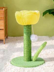 1 Tulip-Shaped Cat Scratching Board, With Sisal Rope, Pet Cat Scratching Post Toy - Multicolor - View 13