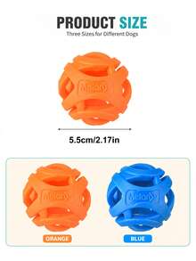 2pcs Hollow Rubber Chew Ball, Dog Entertainment Teething Toy, Suitable For Outdoor Training, Small Dog Interactive Chewable Bouncy Ball - Multicolor - View 2