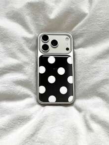 Ins Style Polka Dot Premium Phone Case Compatible With Iphone 11/17 Pro Max, Niche 16 Plus Glossy 15 Pro/14 Anti-Drop Minimalist 13 Elegant Full Coverage Protective Cover - Multicolor - View 1