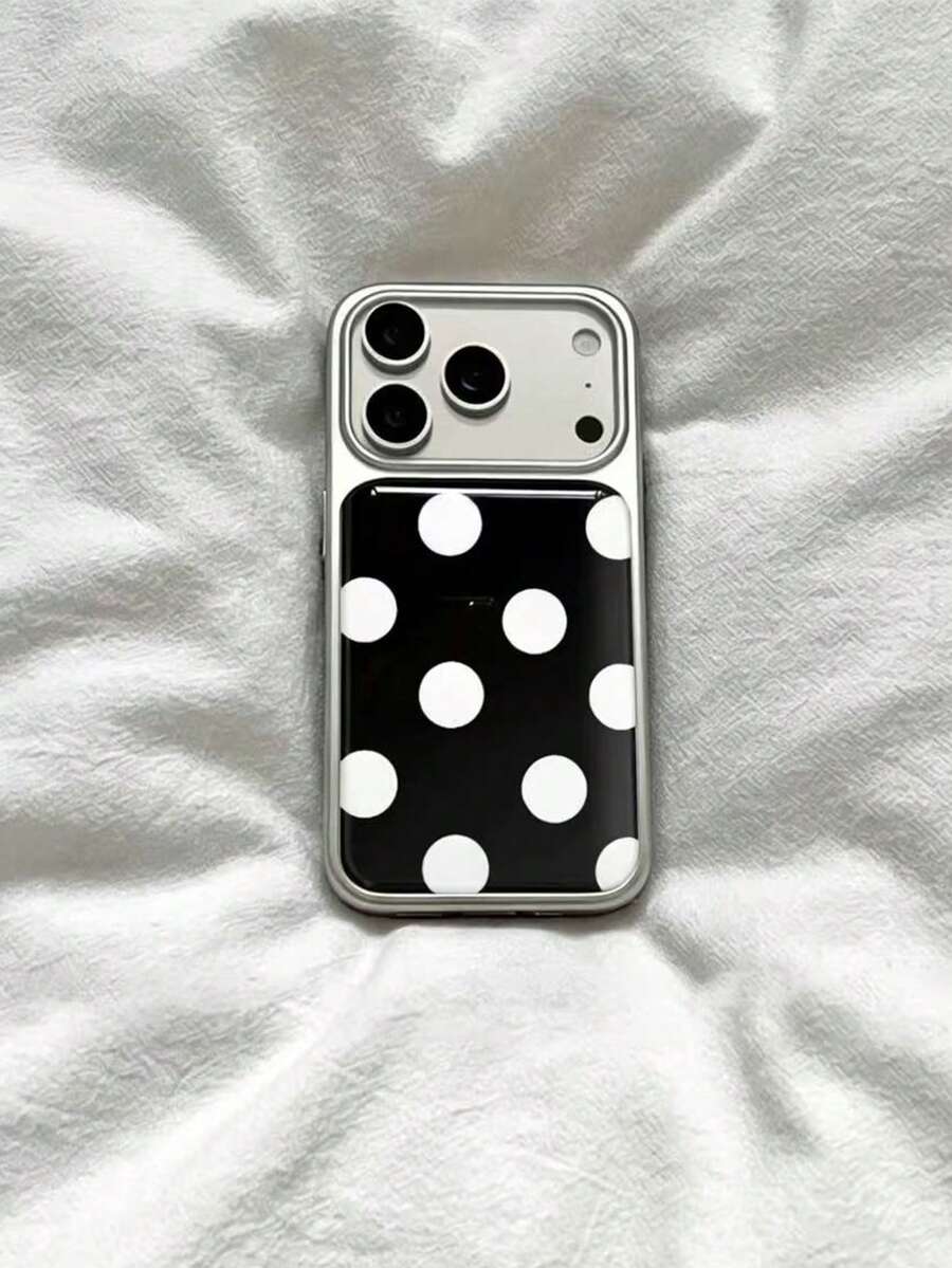 Ins Style Polka Dot Premium Phone Case Compatible With Iphone 11/17 Pro Max, Niche 16 Plus Glossy 15 Pro/14 Anti-Drop Minimalist 13 Elegant Full Coverage Protective Cover - Multicolor - View 1