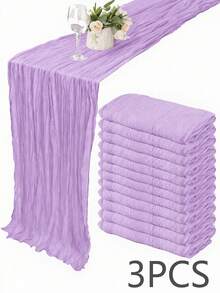 Runner da tavolo in garza di cotone, (60/90*180/300cm,45*275cm) colore unito, runner in garza stile boho per decorazione matrimonio, runner da tavolo romantico per matrimonio, festa di compleanno 10/3/1 pezzo - Runner da tavolo in garza - Visualizzare 142